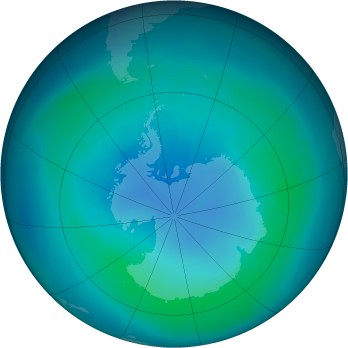 Antarctic ozone map for 2009-03